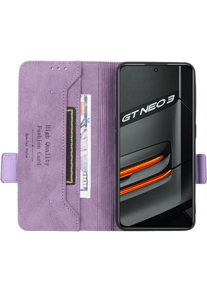 Kart ile Realme Gt Neo3 Kart Ekleme Deri Folio Flip Case Için Kılıf (Yurt Dışından)