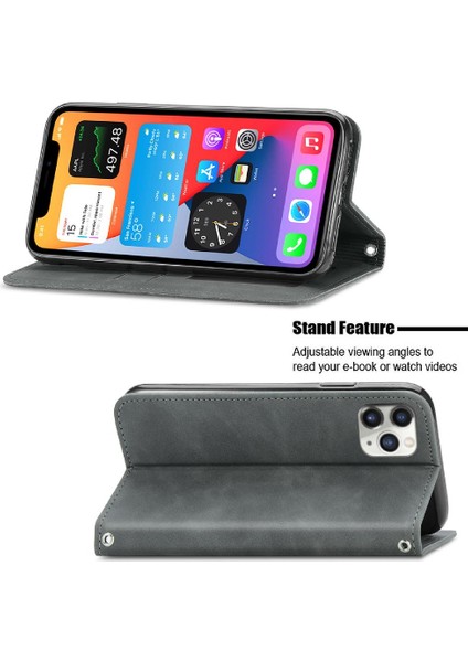 Iphone 11 Için Kılıf Pro Deri Kılıf Darbeye Basit Iş Cüzdan (Yurt Dışından)