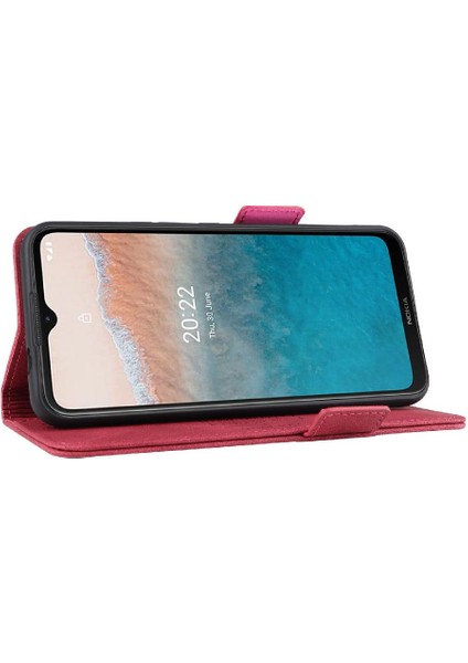 Kart Tutucu Kickstand Deri Folio Flip ile Nokia C21 Plus Için Kılıf (Yurt Dışından)