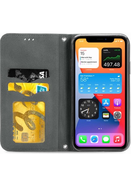 Iphone 12 Için Kılıf Mini Deri Kılıf Basit Iş Darbeye Çevir (Yurt Dışından)