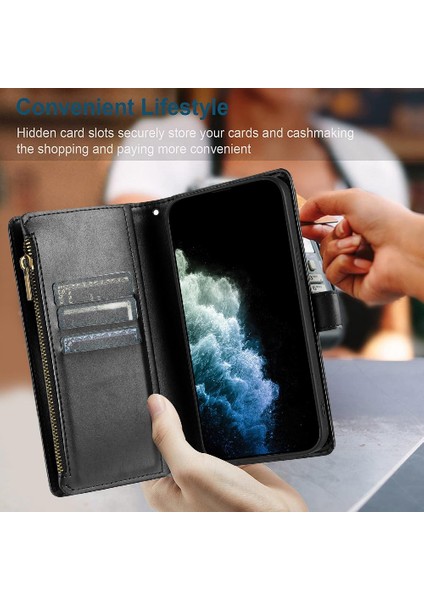 Gx Shop Oppo Bulmak Için Kılıf X5 Pro Cüzdan Fermuar Çanta Kapak Folio Flip Kart Pu (Yurt Dışından)