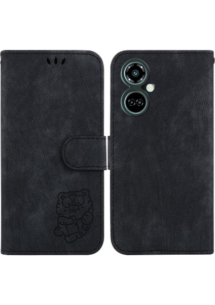 Tecno Camon 19 Pro 5g Flip Folio Kabartmalı Sevimli Kaplan Cüzdan Kılıf (Yurt Dışından)