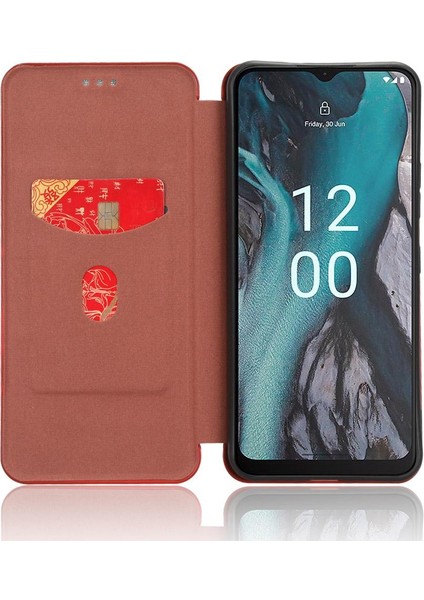 Nokia C22 Için Kılıf Tam Koruma Deri Folio Flip Case Manyetik (Yurt Dışından)