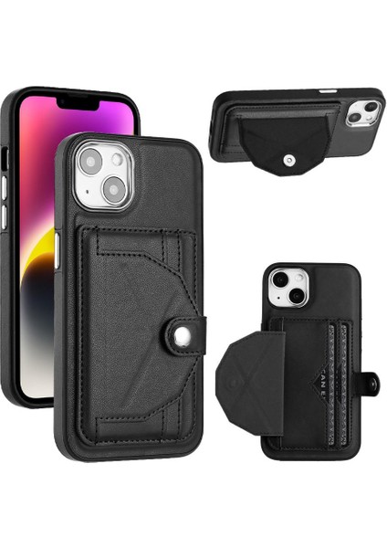 IPhone 14 Için Kılıf Artı Kickstand Koruyucu Kapak Premium Pu Deri Kart (Yurt Dışından)