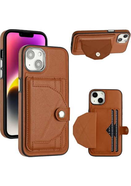 IPhone 15 Için Kılıf Artı Kart Tutucu Kickstand Koruyucu Kapak Premium Pu (Yurt Dışından)
