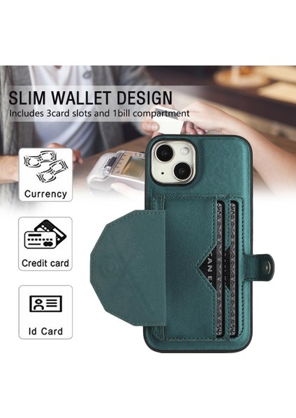 IPhone 15 Için Kılıf Artı Kart Tutucu Kickstand Koruyucu Kapak Premium Pu (Yurt Dışından)