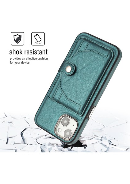 IPhone 15 Için Kılıf Artı Kart Tutucu Kickstand Koruyucu Kapak Premium Pu (Yurt Dışından)