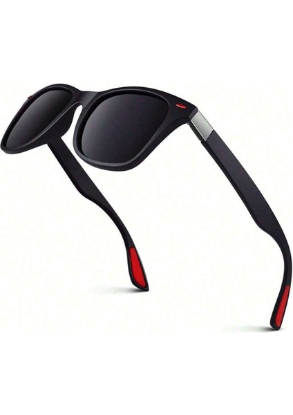 Polarize Lens Kırmızı Çivi Detaylı Wayfarer Kadın Güneş Gözlüğü