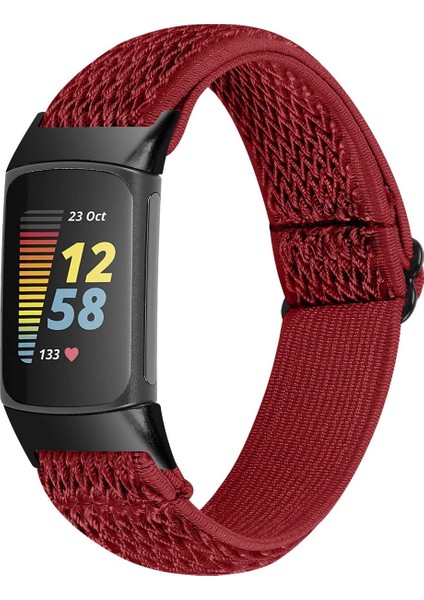 Fitbit Charge 6 Elastik Naylon Örgü Watch Kordon