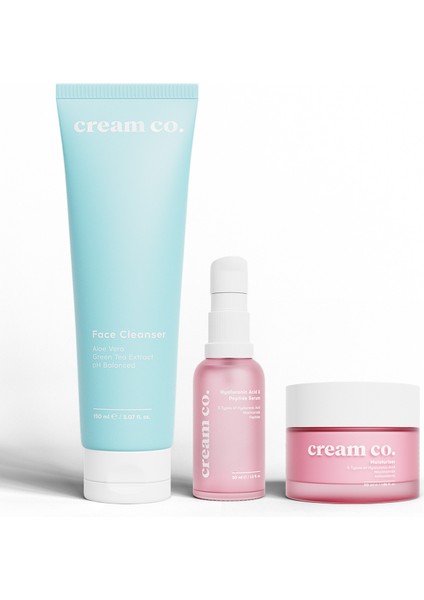 Cream Co. Temizleyici Canlandırıcı Aydınlatıcı Nemlendirici Işıltı Bakım Seti