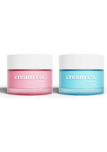 Cream Co. Cilt Tonu Eşitleyici Aydınlatıcı Yatıştırıcı Onarıcı Su Bazlı Nemlendirici Yüz Kremi Ikili