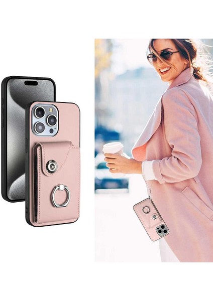 Iphone 15 Için Kılıf Pro Deri Koruyucu Kapak Kart Yuvası Tutucular El (Yurt Dışından)
