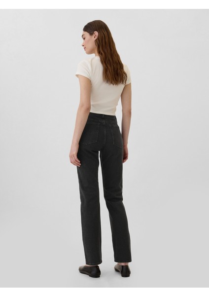 Kadın Siyah 90S Straight Jean Pantolon indirimleri