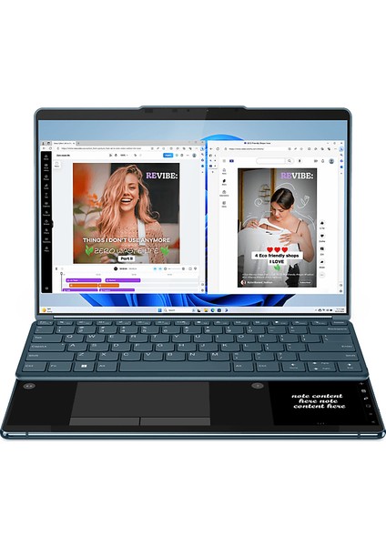 Yoga Book 9/core I7-1355U/16 GB Ram/1 Tb Ssd/13.3"/win 11/laptop Deniz Mavisi 82YQ004STR