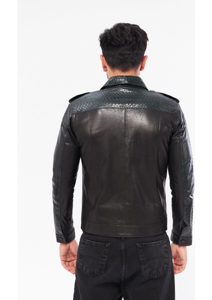 DER721P Hakiki Piton Derisi Erkek Yeşil Mont fırsatları