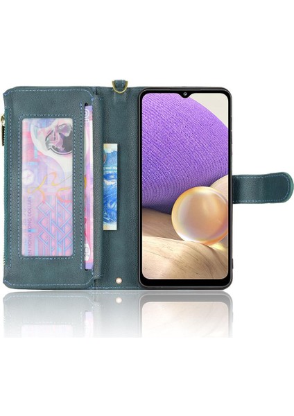 Samsung Galaxy A32 5g Için Kılıf Deri Kapak Kart Tutucu Fermuar Cüzdan Pu (Yurt Dışından) fırsatları