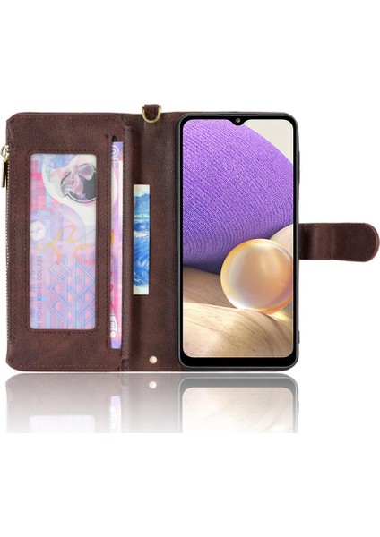Samsung Galaxy A32 5g Için Kılıf Deri Kapak Kart Tutucu Fermuar Cüzdan Pu (Yurt Dışından) fırsatları