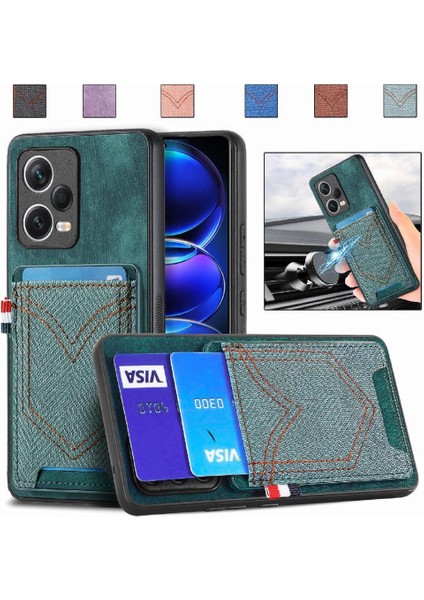 Xiaomi Redmi Için Not 12 Pro 5g Kot Cep Tasarım Manyetik Araba (Yurt Dışından)