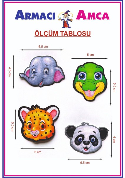 Ütü Ile Yapışan 4 Adet Örme Kumaş Arma Yırtık Kapatıcı Pratik Yama Tekstil Patch Sevimli Fil Kaplan Yılan Panda fiyatları