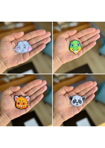 Ütü Ile Yapışan 4 Adet Örme Kumaş Arma Yırtık Kapatıcı Pratik Yama Tekstil Patch Sevimli Fil Kaplan Yılan Panda indirimleri