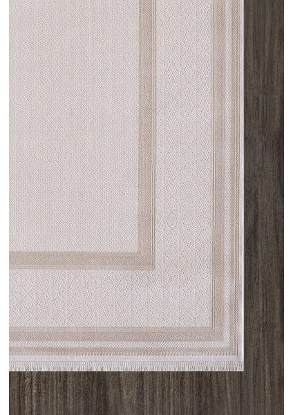 Mina 09099b Krem Bej Çerçeve Desen Bambu Halı fiyatları
