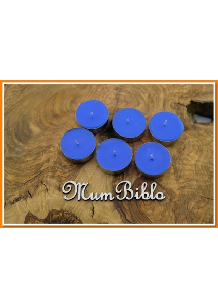 Mum Biblo Tealight Mum Mavi Renk 6 Adet