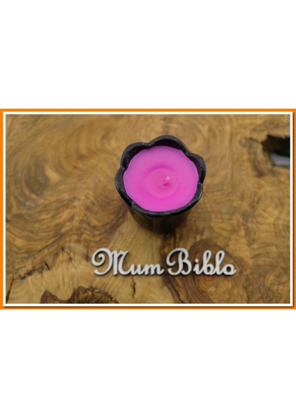 Mum Biblo Lale Mumluk Siyah Renk Dekoratif Pembe Mum