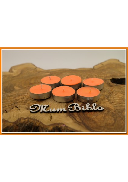 Mum Biblo Tealight Mum Turuncu Renk 6 Adet