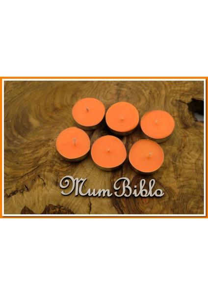 Mum Biblo Tealight Mum Turuncu Renk 6 Adet