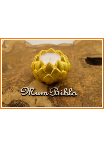 Dekoratif Lotus Mumluk Altın Renk