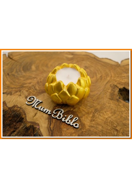 Dekoratif Lotus Mumluk Altın Renk
