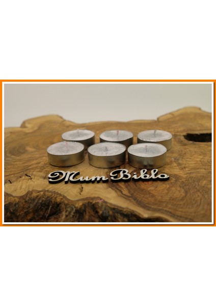 Tealight Mum Beyaz Renk Simli 6 Adet