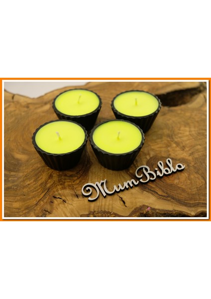 Mumluk Cupcake Siyah Renk Sarı Mum fiyatları