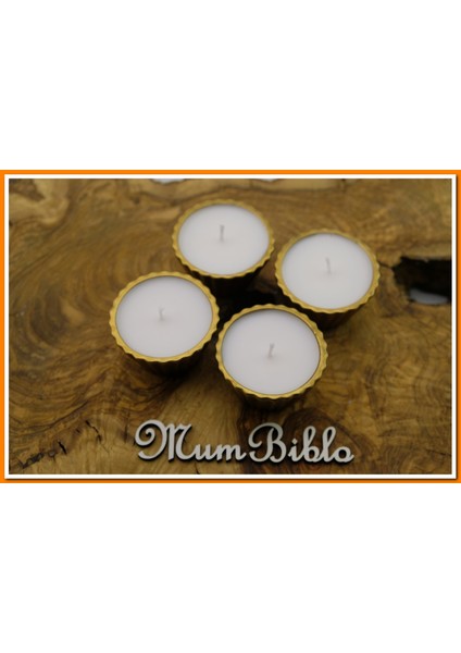 Mumluk Cupcake Koyu Altın Renk Beyaz Mum indirimleri