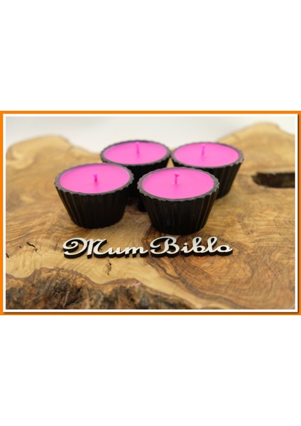 Mum Biblo Mumluk Cupcake Siyah Renk Pembe Mum