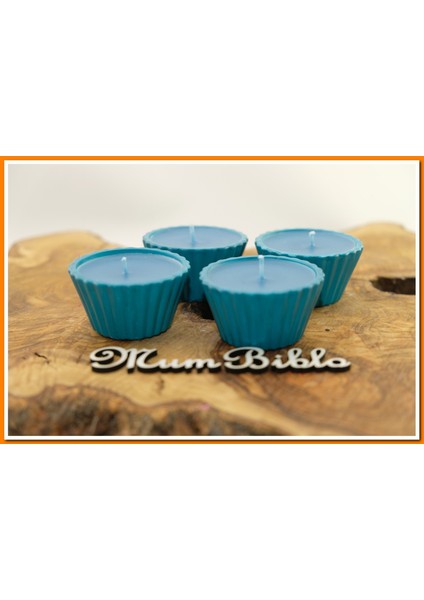 Mumluk Cupcake Turkuaz Renk Turkuaz Mum