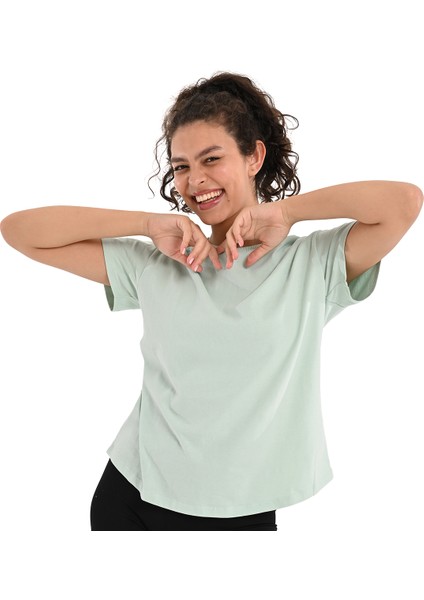 Icona2 Kadın Yeşil Günlük Stil T-Shirt 24YKTL18D20-MNT indirimleri