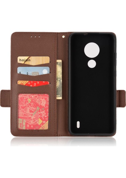 Nokia C21 Manyetik Cüzdan Kart Yuvaları Için Kılıf Tutucu Yan Toka Pu Deri (Yurt Dışından) modelleri
