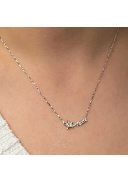 Gümüş Kayan Yıldız Kadın Kolye modelleri