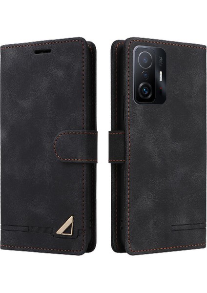 Xiaomi 11T/11T Pro Için Flip Case Basit Iş Deri Kılıf Darbeye (Yurt Dışından)
