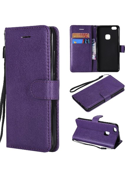 Kart Yuvası Klasik Düz Renk Iş ile Huawei P10 Lite Için Flip Case (Yurt Dışından)