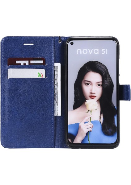 Bdt Shop Kart Yuvası ile Huawei Nova 5i Için Flip Case Iş Cüzdan Telefon Kılıfı (Yurt Dışından)