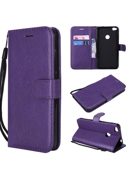 Huawei P8 Lite Klasik Düz Renk Iş Cüzdan Telefon Için Flip Case (Yurt Dışından)