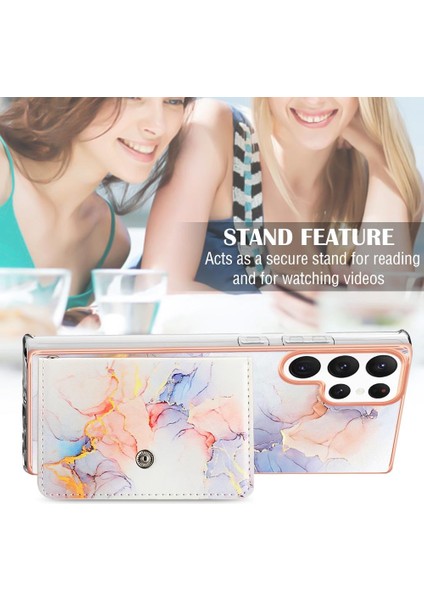 Samsung Galaxy S24 Ultra 5g Yumuşak Tpu Tampon Mermer Ince Cüzdan (Yurt Dışından)