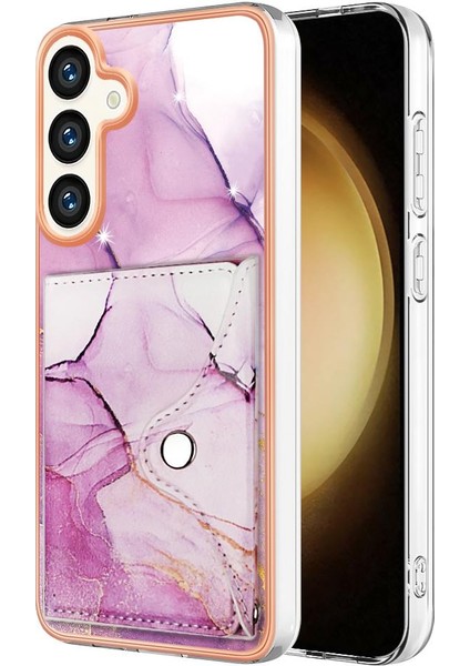 Samsung Galaxy S24 Ince Cüzdan Yumuşak Tpu Tampon Kart Yuvaları Mermer (Yurt Dışından)