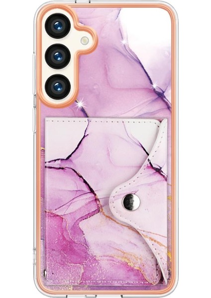 Samsung Galaxy S24 Ince Cüzdan Yumuşak Tpu Tampon Kart Yuvaları Mermer (Yurt Dışından)