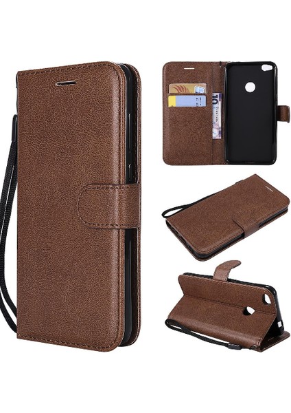 Huawei P8 Lite Klasik Düz Renk Iş Cüzdan Telefon Için Flip Case (Yurt Dışından)