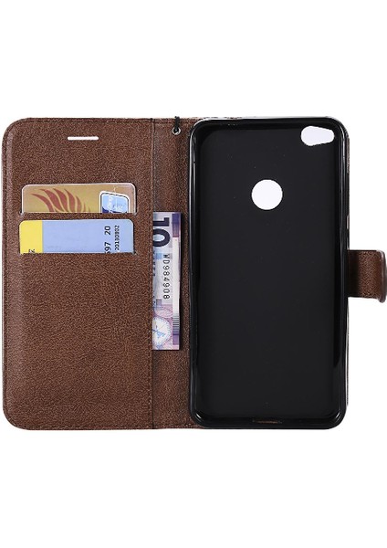 Huawei P8 Lite Klasik Düz Renk Iş Cüzdan Telefon Için Flip Case (Yurt Dışından)