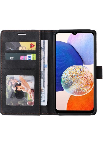 Bdt Shop Samsung Galaxy A14 Için Flip Case 4g/5g Cüzdan Basit Iş Darbeye (Yurt Dışından)