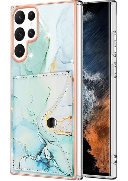 Samsung Galaxy S24 Ultra 5g Yumuşak Tpu Tampon Mermer Ince Cüzdan (Yurt Dışından)